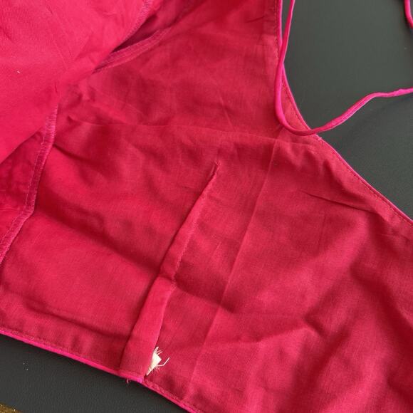 Chandrakala Womens Size 42 Cropped Pink - Eyelet And Hooks - Tie In Back - Picture 11 of 16